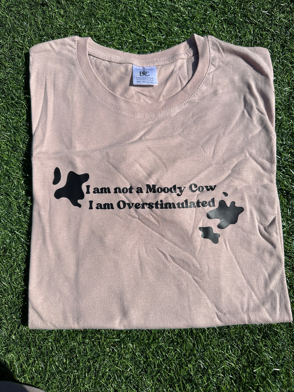 MOODY COW - LONG SLEEVE PINK TSHIRT