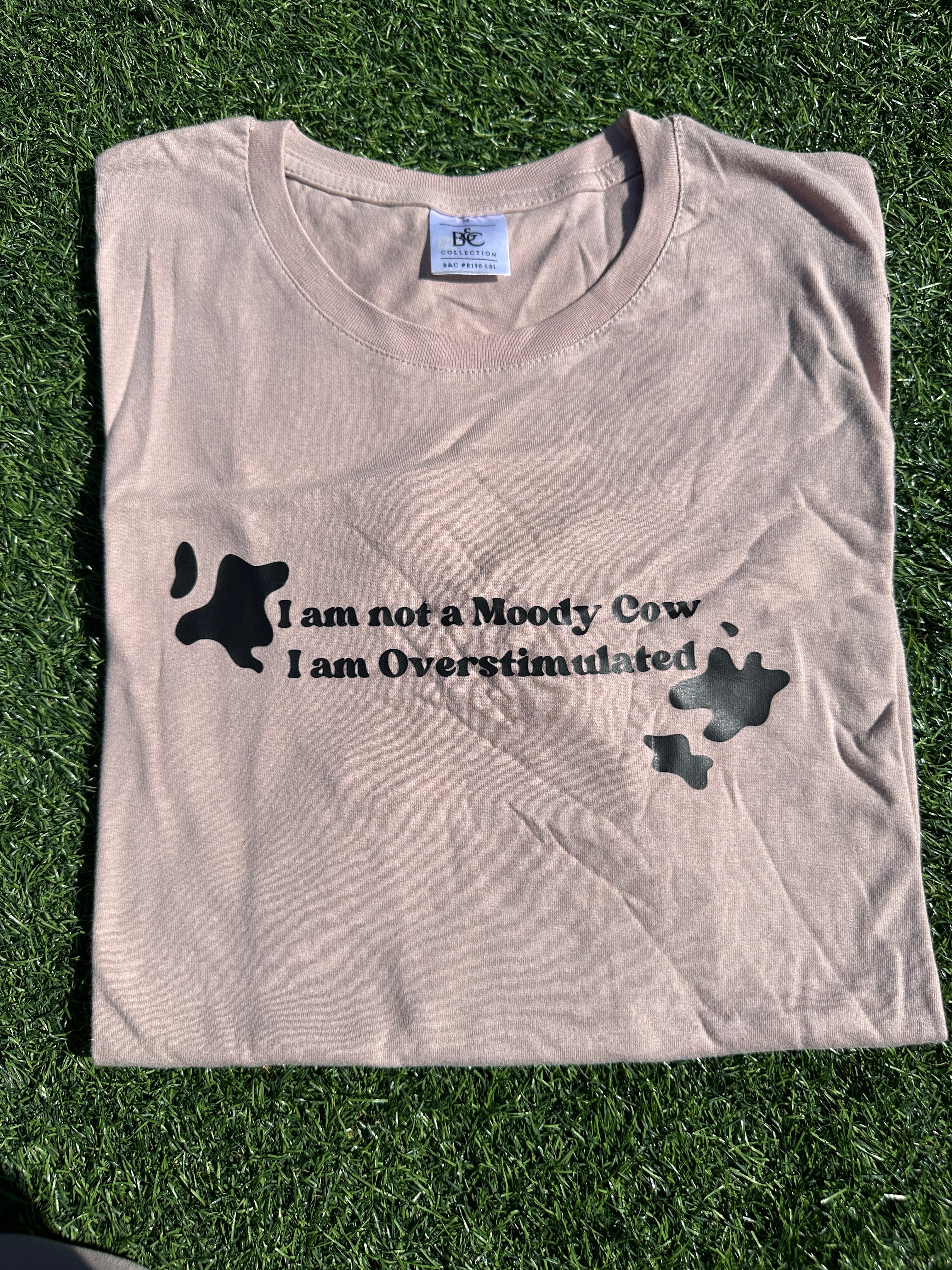 MOODY COW - LONG SLEEVE PINK TSHIRT