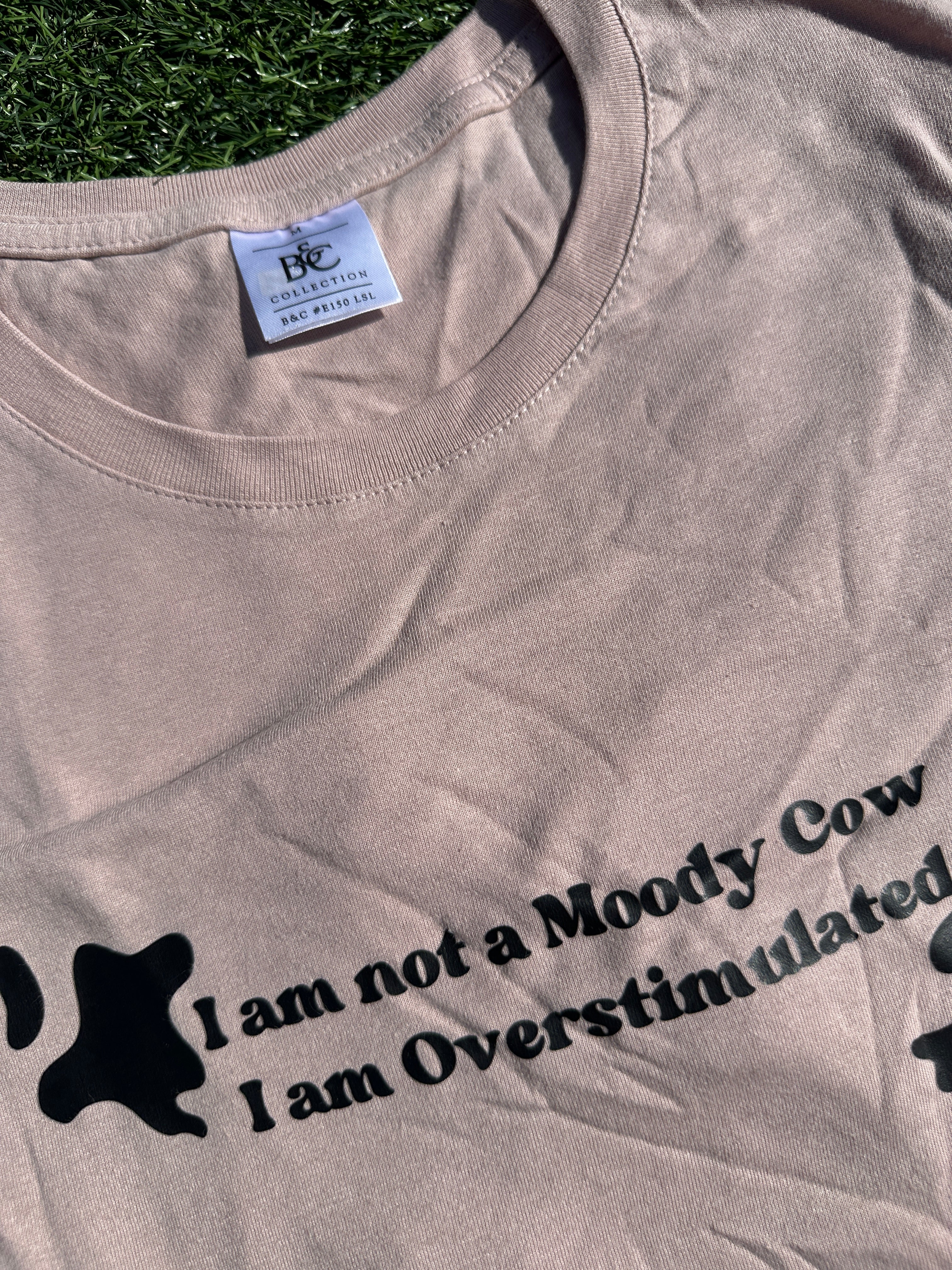 MOODY COW - LONG SLEEVE PINK TSHIRT