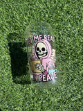 READ IN PEACE - 16OZ ICED COFFEE GLASS CAN (little crack in design)