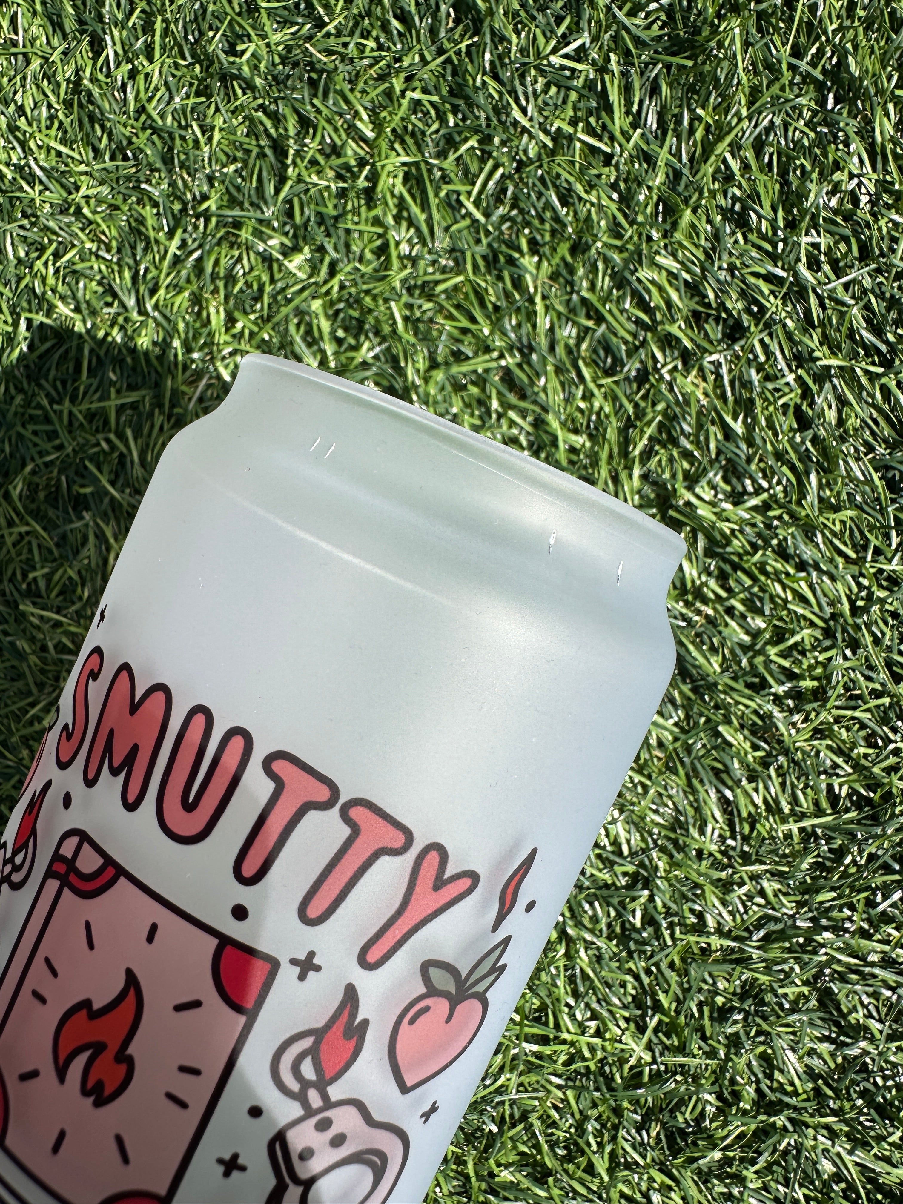 SMUTTY - 16OZ ICED COFFEE GLASS CAN(FEW SCRATCHES)