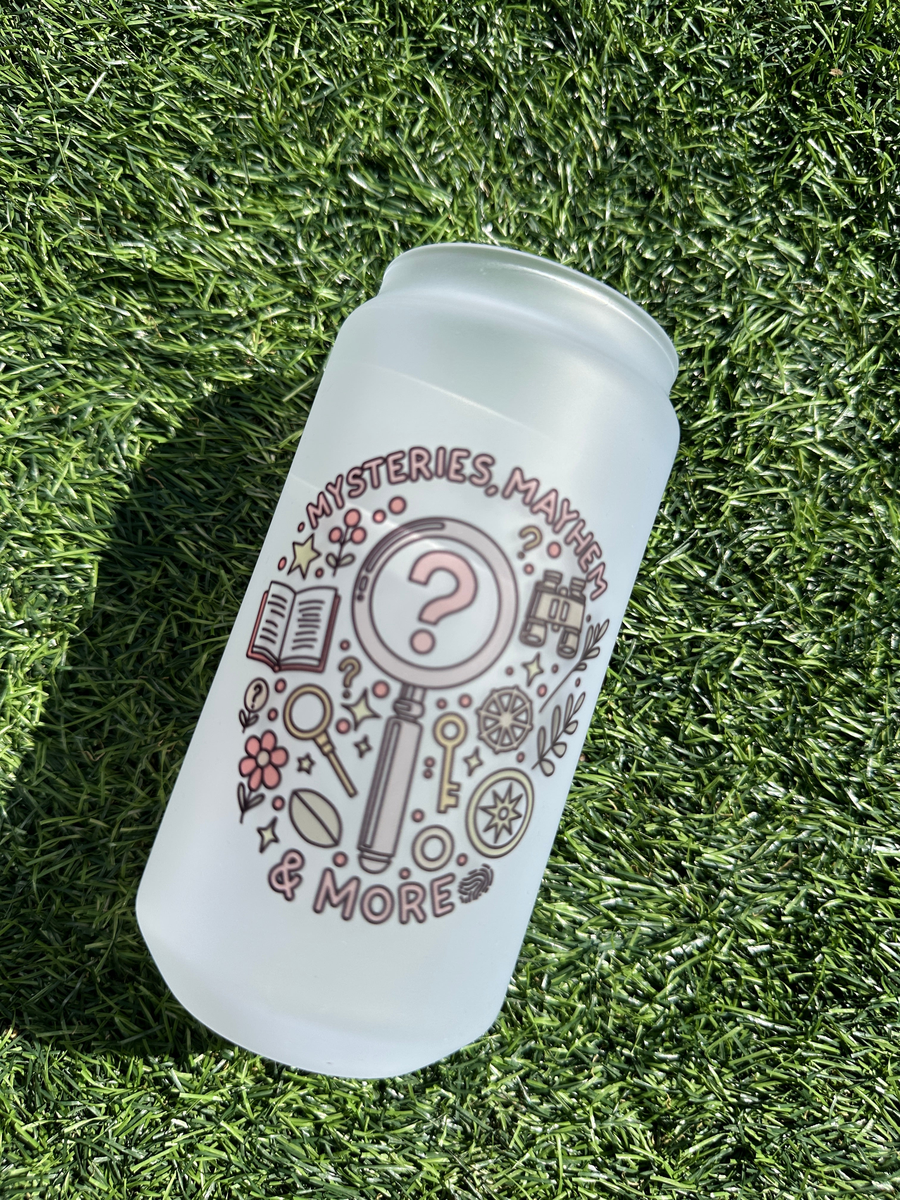 MYSTERY MAYHEM - 16OZ ICED COFFEE GLASS CAN