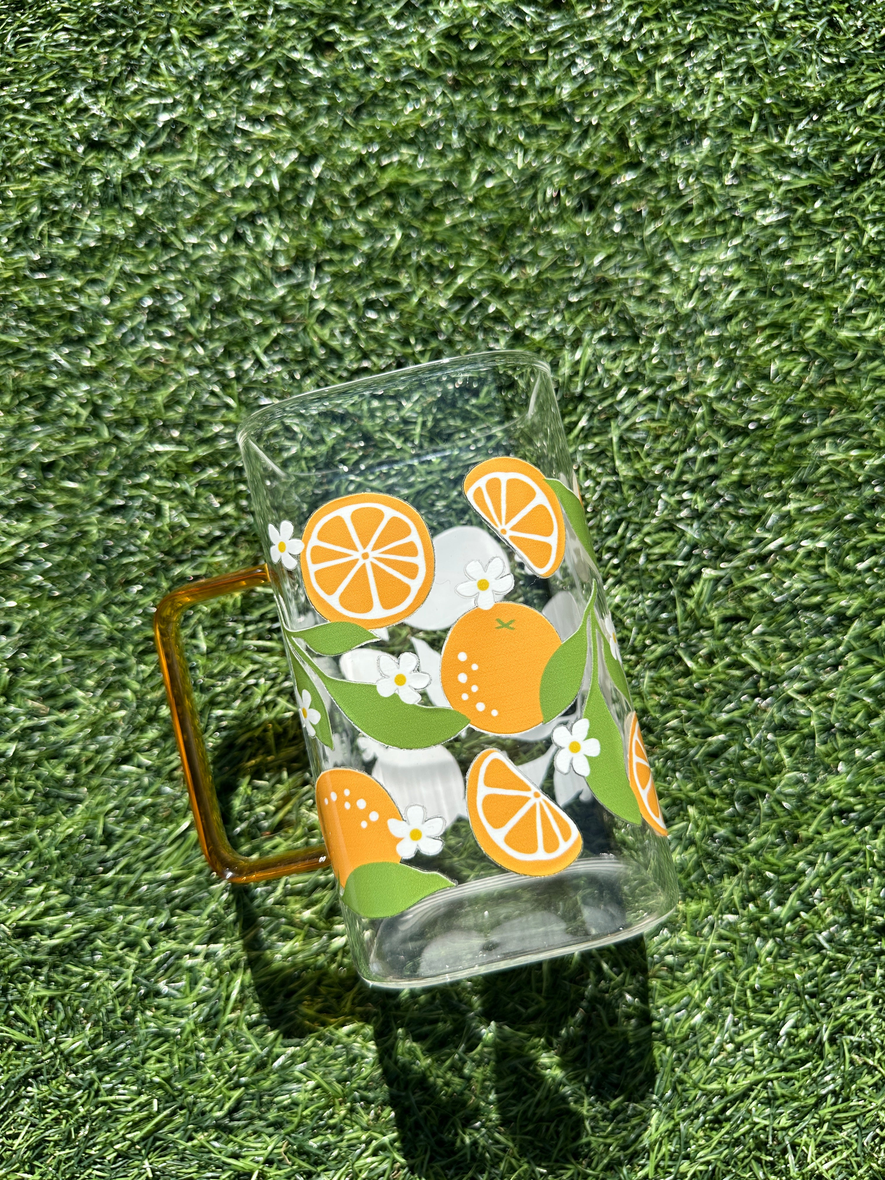 ORANGE - 17OZ ICED COFFEE GLASS CAN
