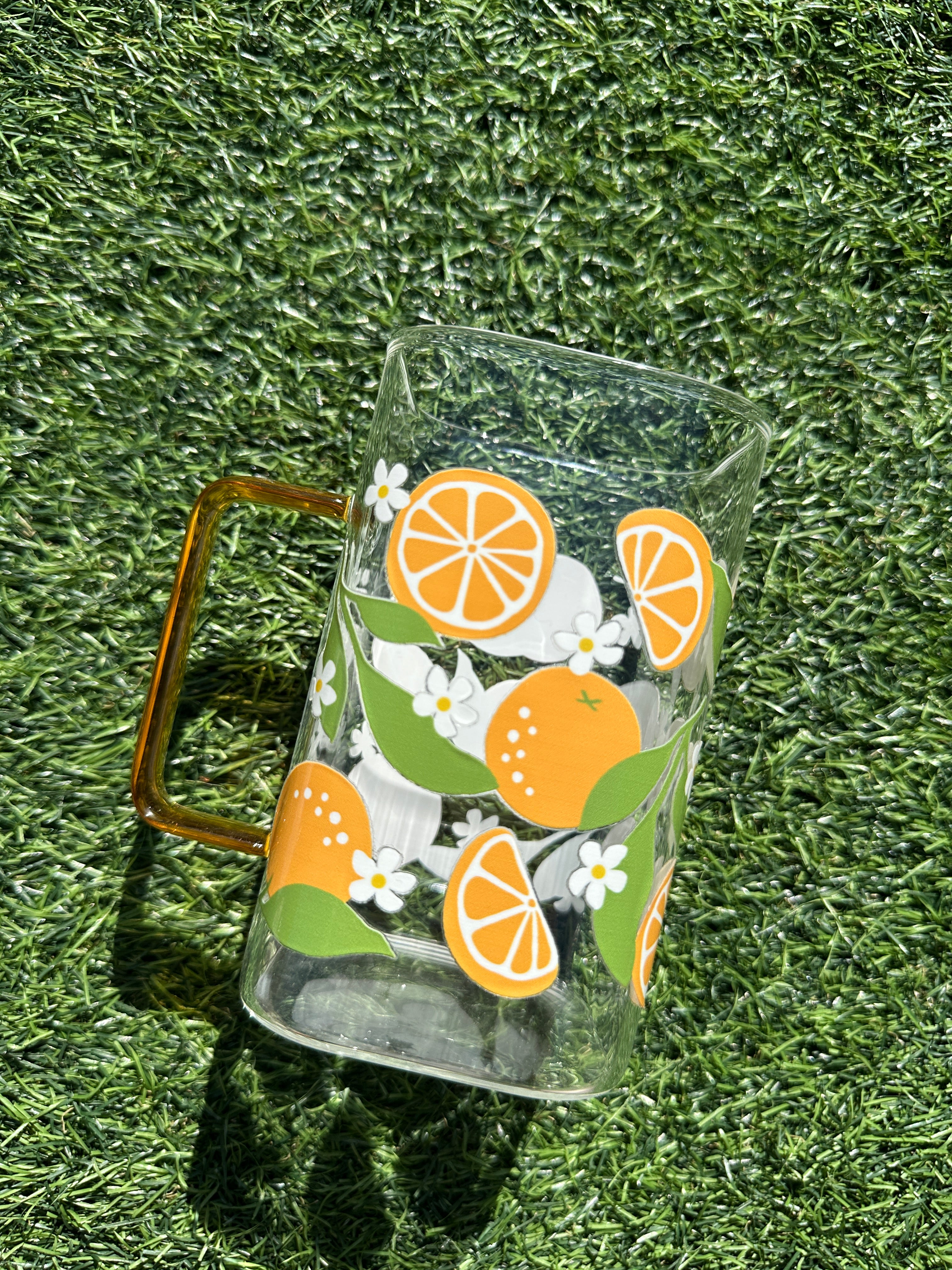 ORANGE - 17OZ ICED COFFEE GLASS CAN