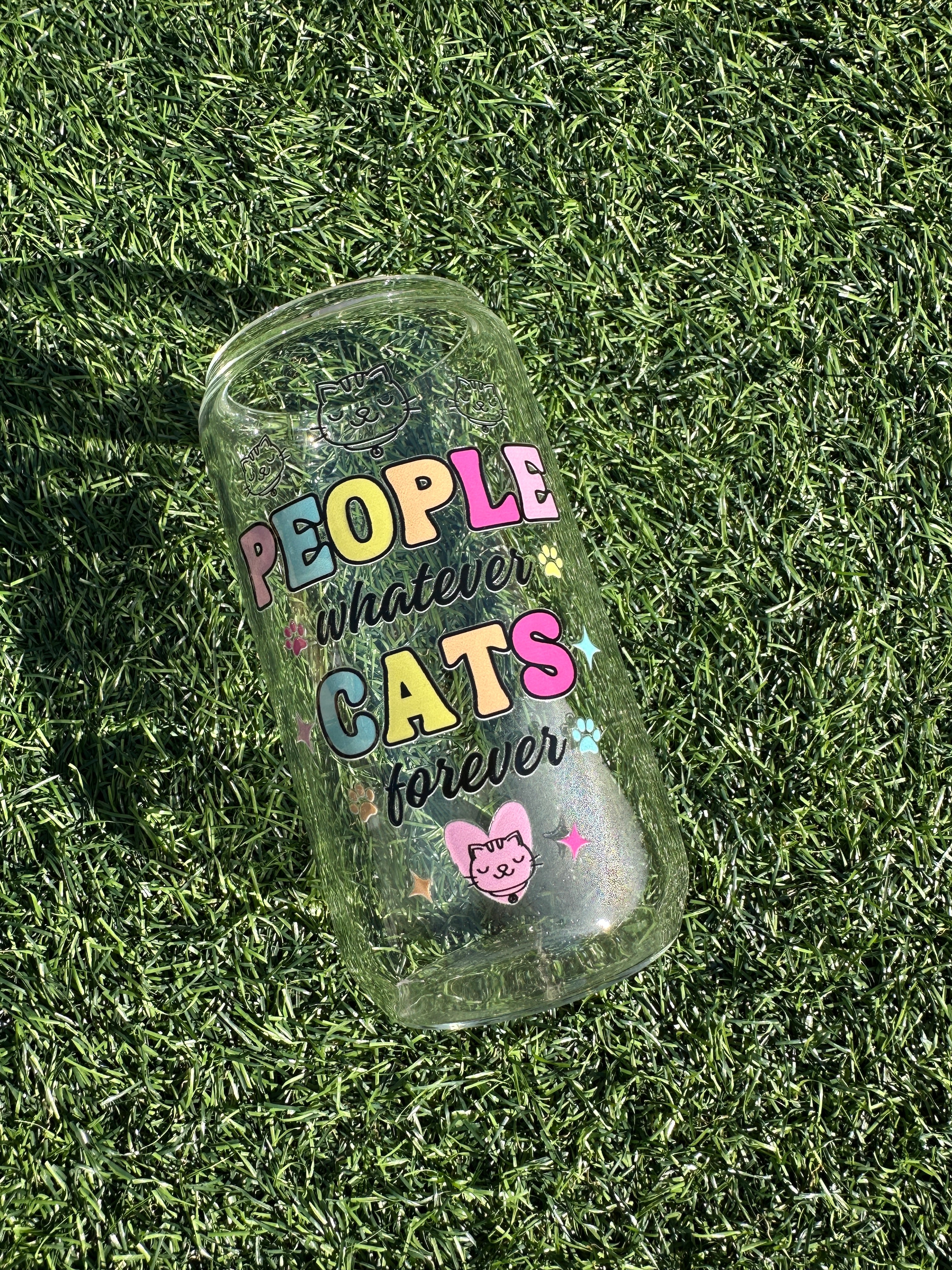 CATS FOREVER - 16OZ ICED COFFEE GLASS CAN