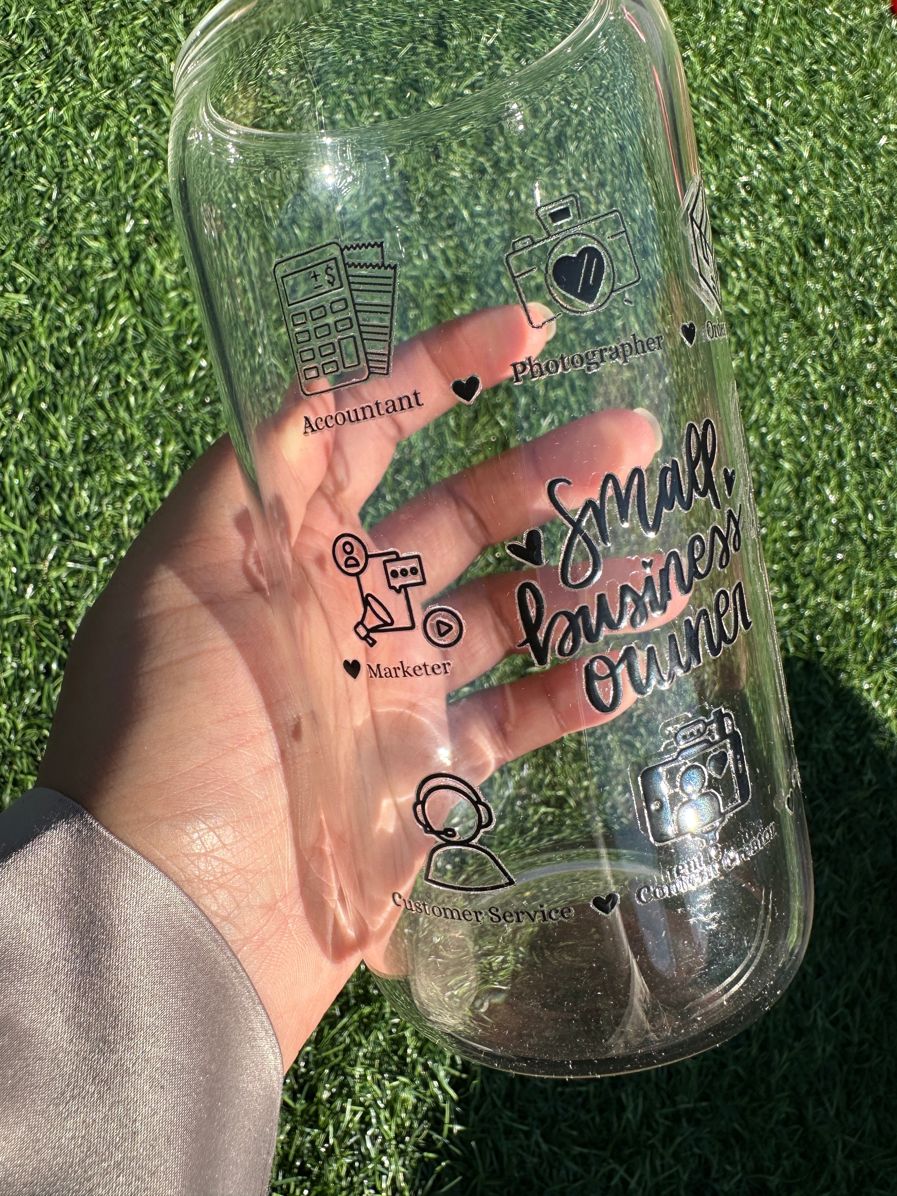 SMALL BUSINESS OWNER - 16OZ ICED COFFEE GLASS CAN