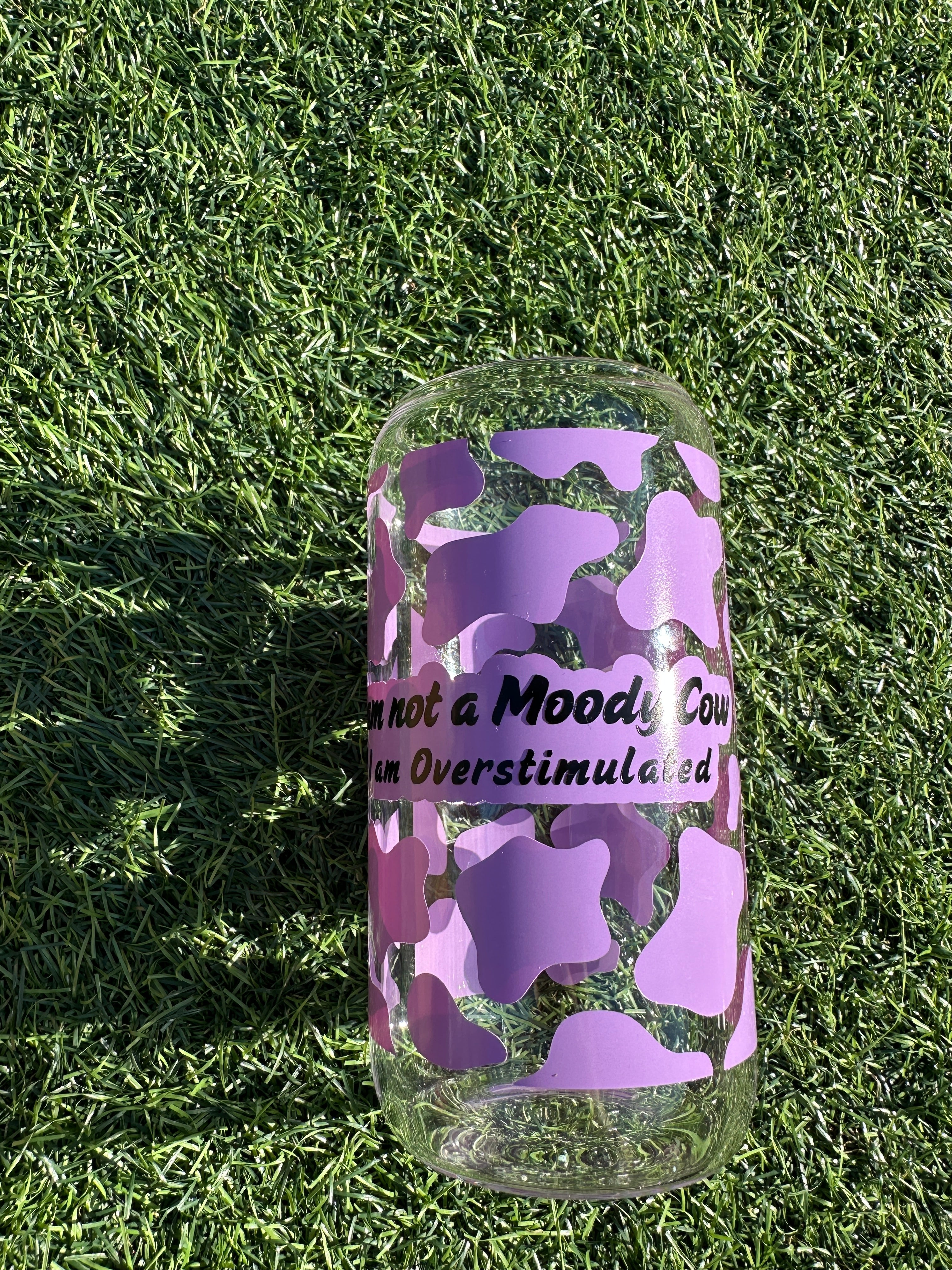 MOODY COW PURPLE - 16OZ ICED COFFEE GLASS CAN