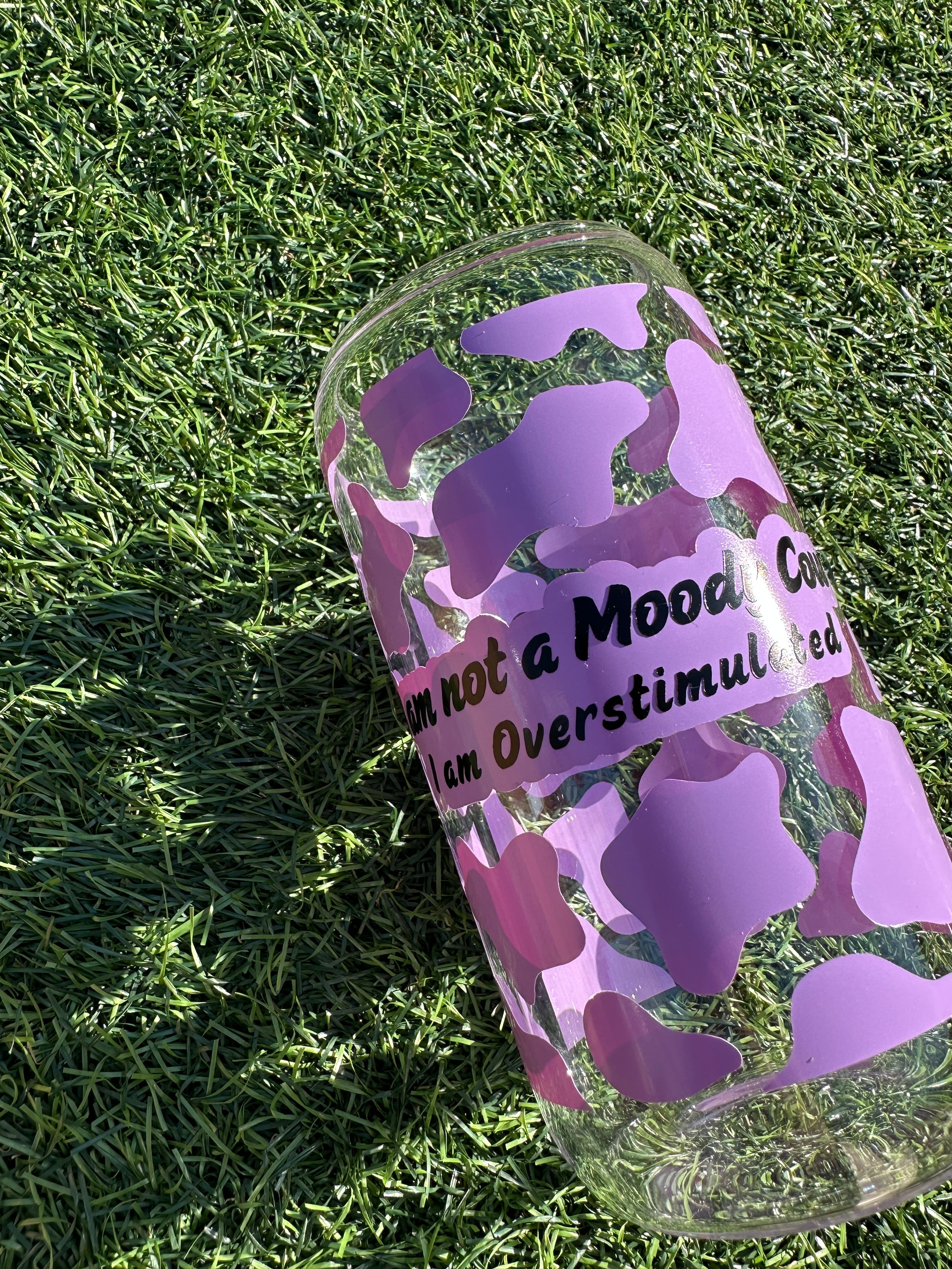 MOODY COW PURPLE - 16OZ ICED COFFEE GLASS CAN