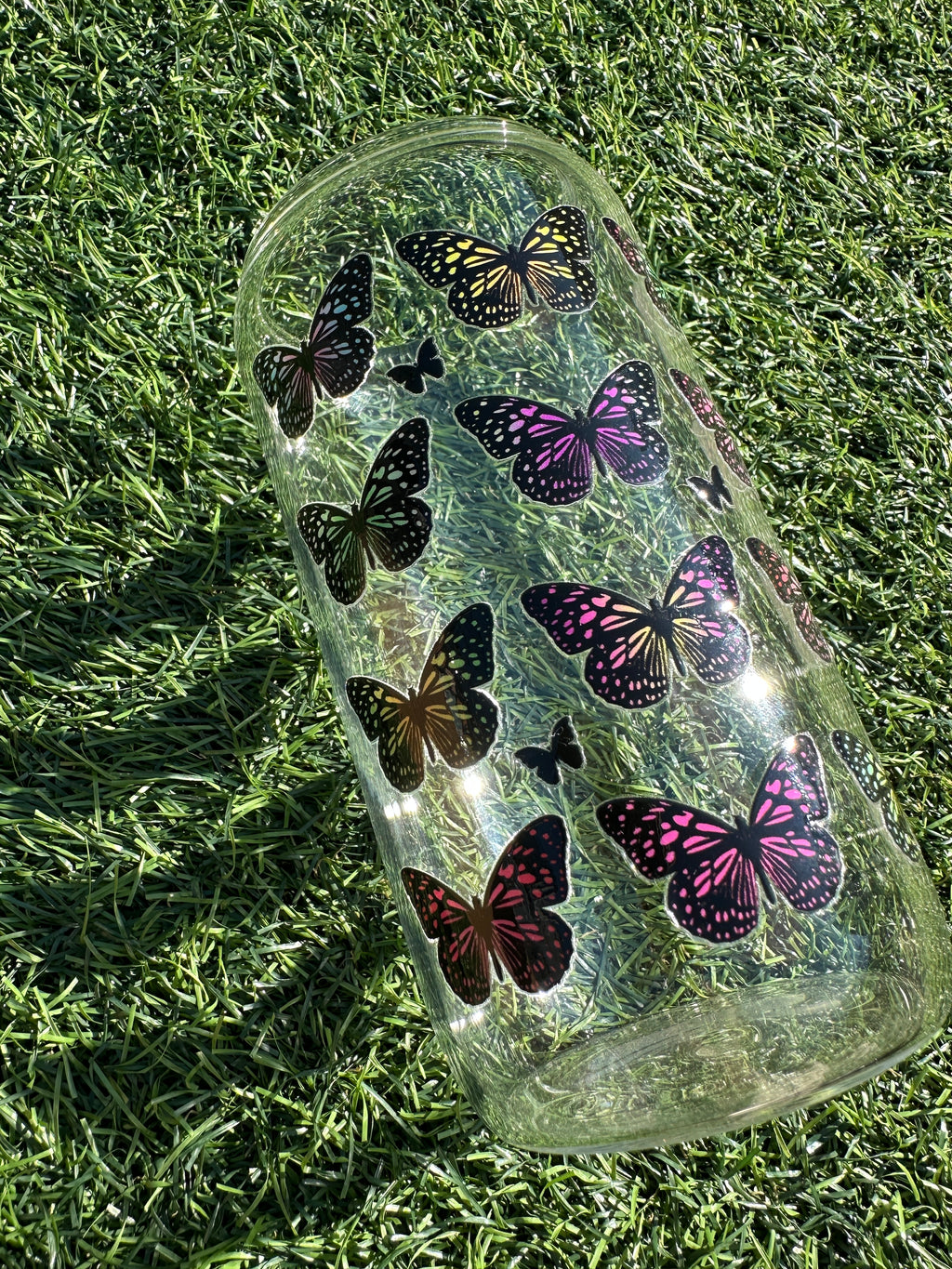 BUTTERFLIES - 16OZ ICED COFFEE GLASS CAN