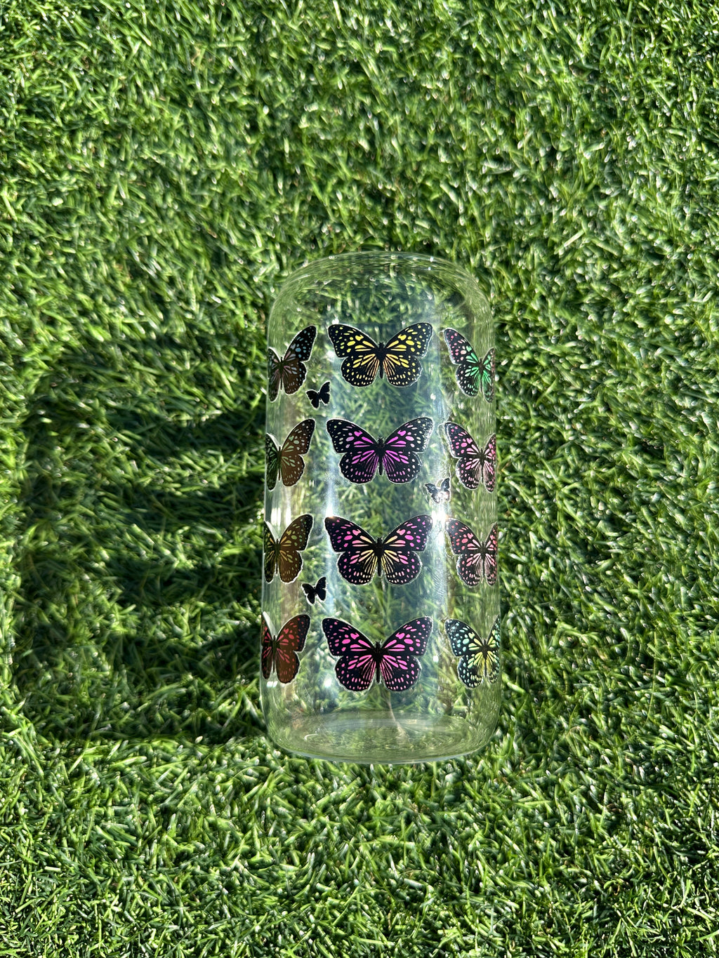 BUTTERFLIES - 16OZ ICED COFFEE GLASS CAN