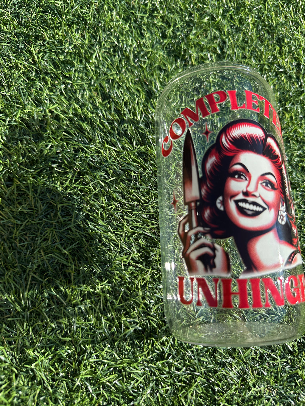 COMPLETELY UNHINGED - 16OZ ICED COFFEE GLASS CAN