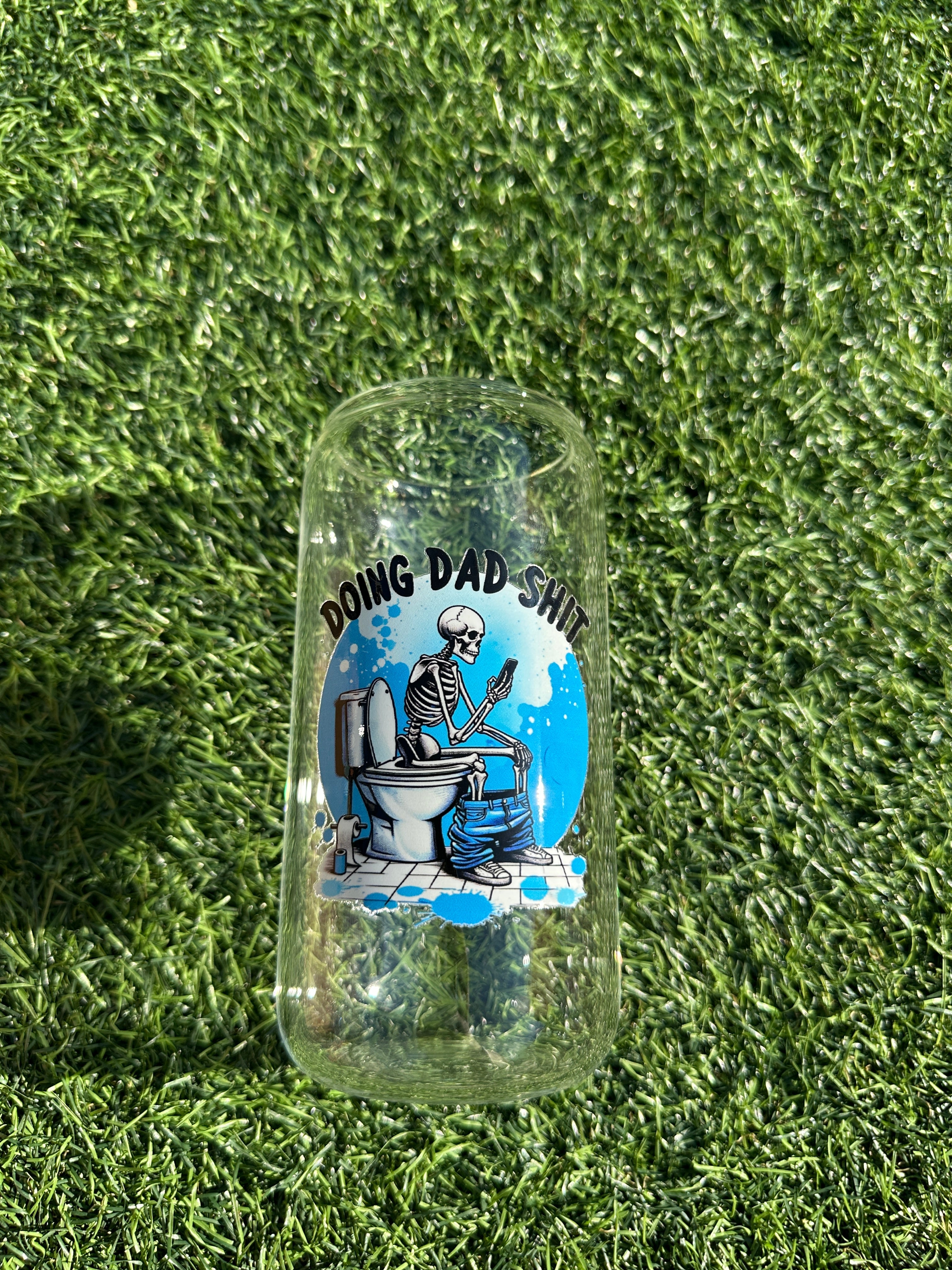 DAD SHIT - 16OZ ICED COFFEE GLASS CAN