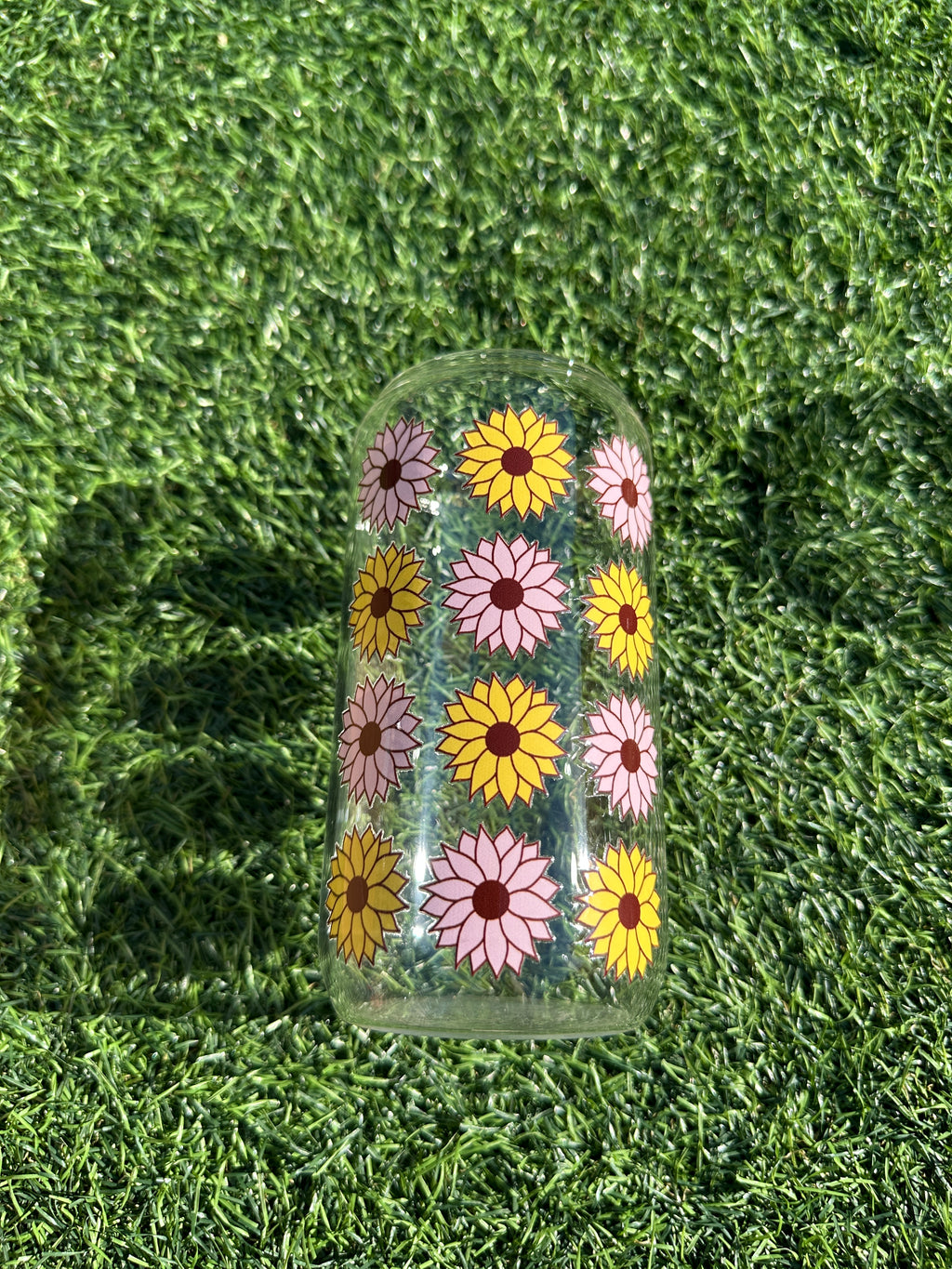 SUNFLOWERS - 16OZ ICED COFFEE GLASS CAN