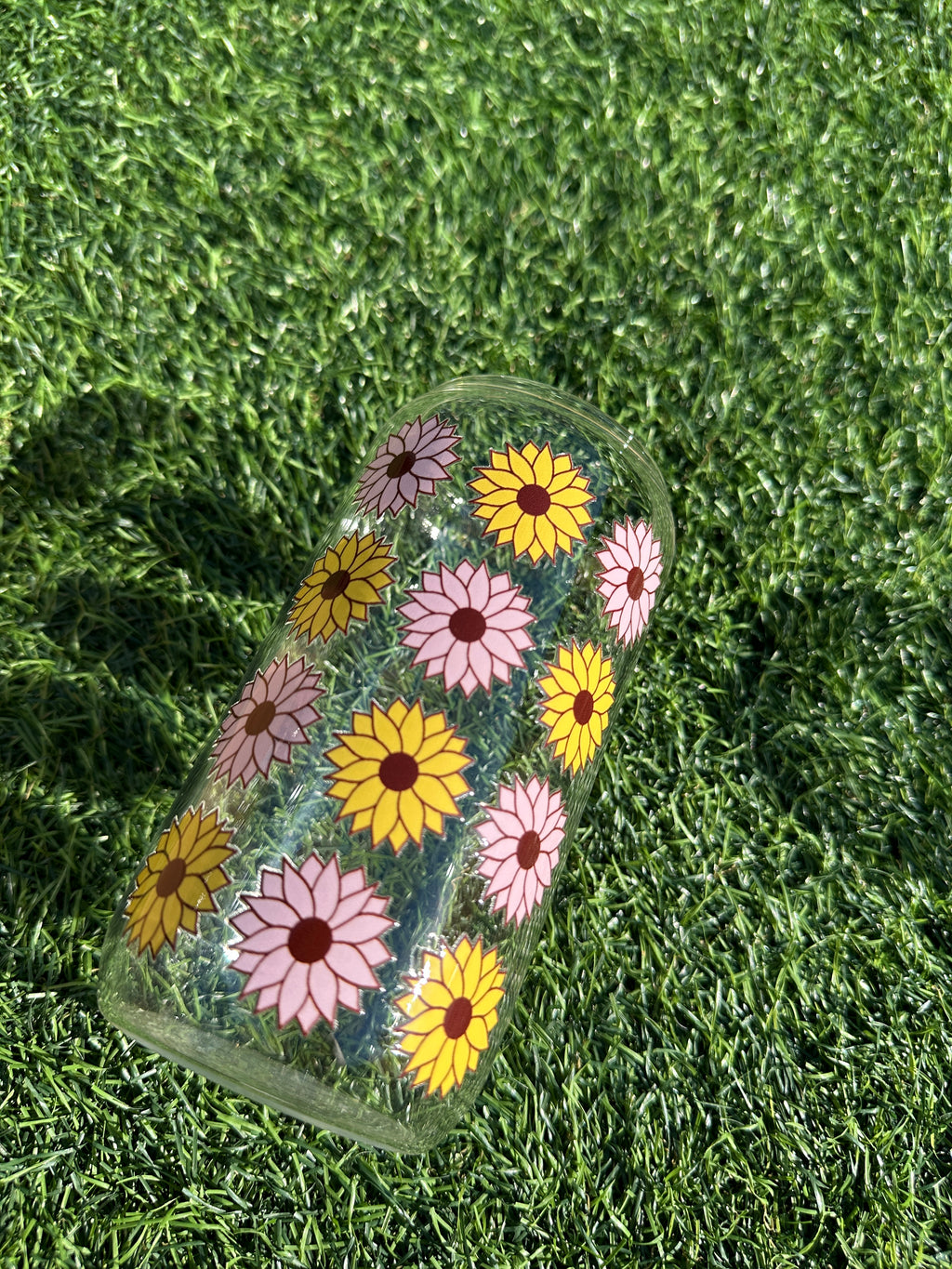 SUNFLOWERS - 16OZ ICED COFFEE GLASS CAN