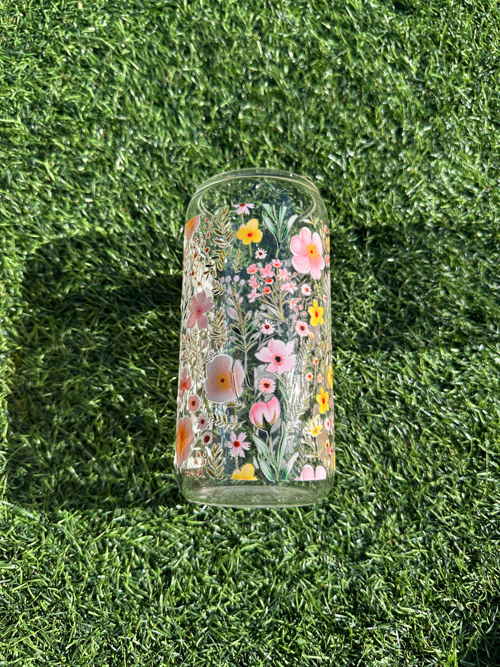 FLORAL - 16OZ ICED COFFEE GLASS CAN