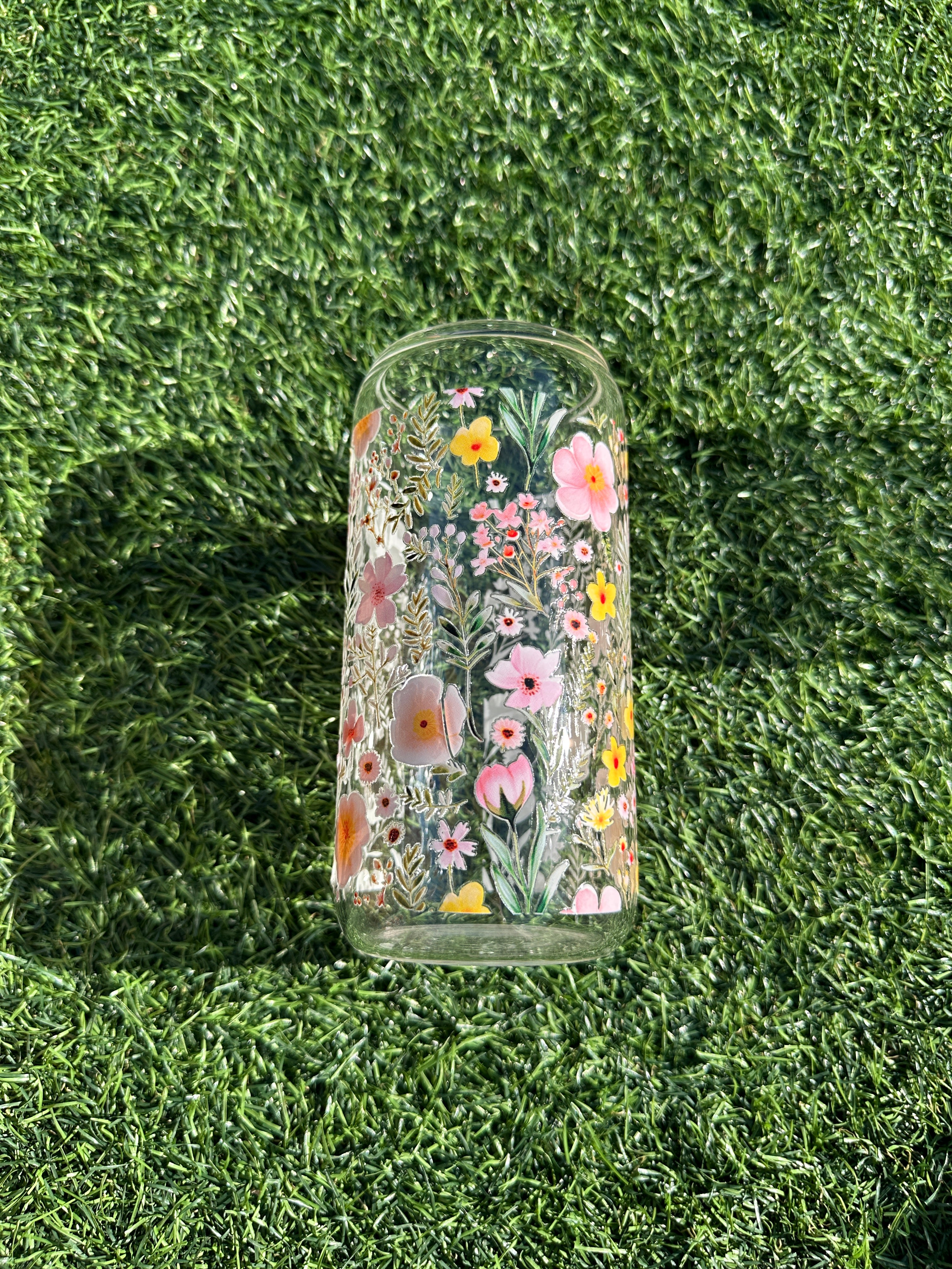 FLORAL - 16OZ ICED COFFEE GLASS CAN