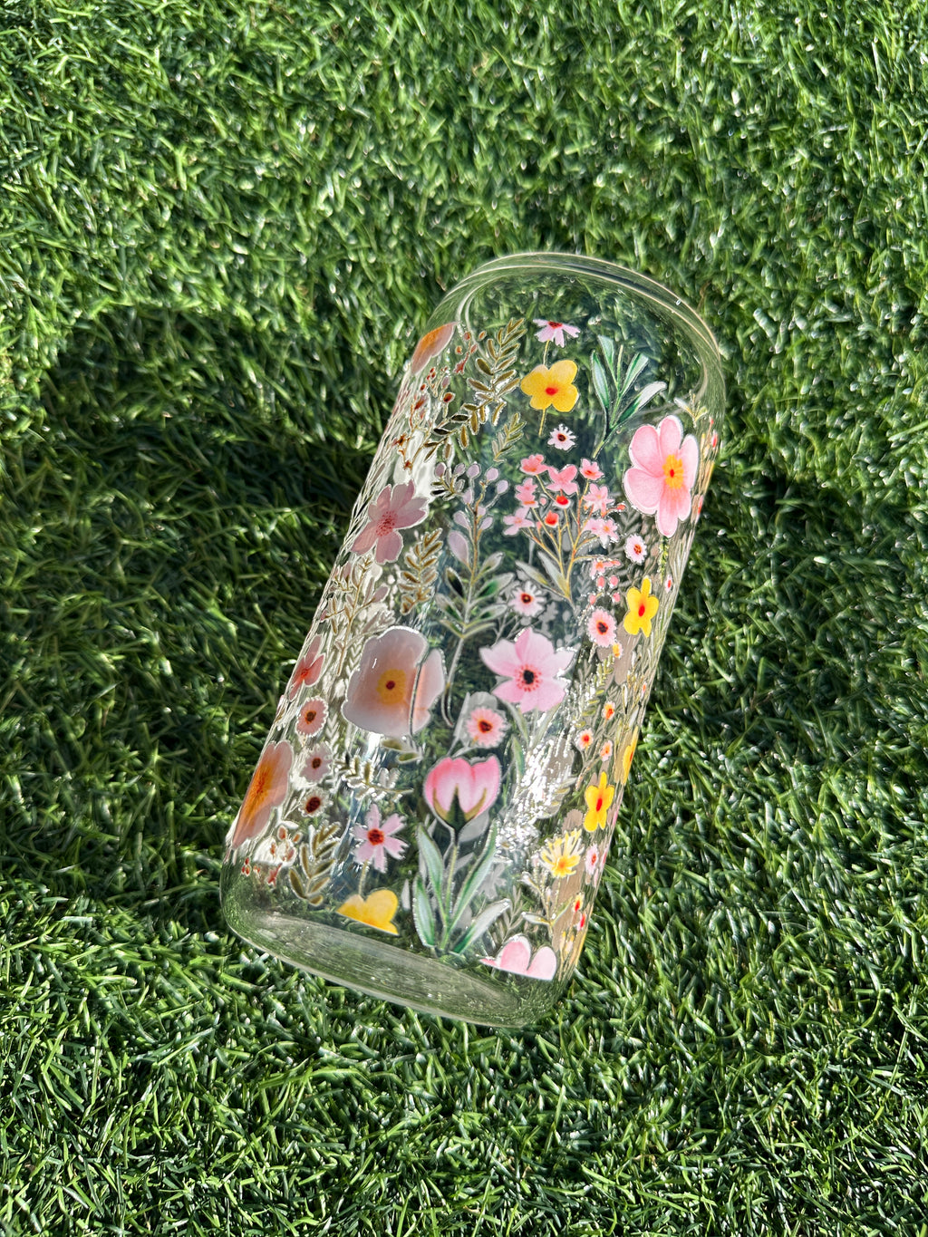 FLORAL - 16OZ ICED COFFEE GLASS CAN